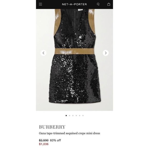 Authentic Burberry Oana Tape-Trimmed Sequin Dress - Picture 15 of 15